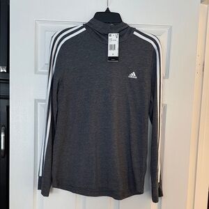 Adidas women Charcoal Long Sleeve Tee with Hoody